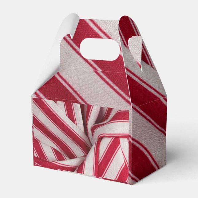 Red & White candy Stripes Favor Boxes (Back Side)