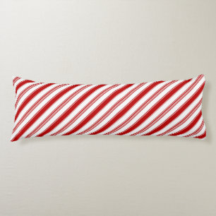Red & White Candy Stripes (large scale) Body Pillow