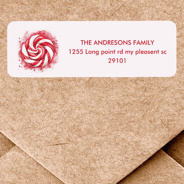 Red & White Candy Winter Birthday  Label (Creator Uploaded)