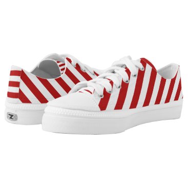 red white candycane peppermint candy pattern Low-Top sneakers