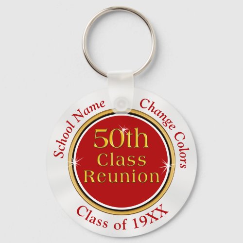 Red White Cheap 50 year Class Reunion Souvenirs Keychain