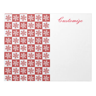 Red/white check snowflake pattern Thunder_Cove Notepad