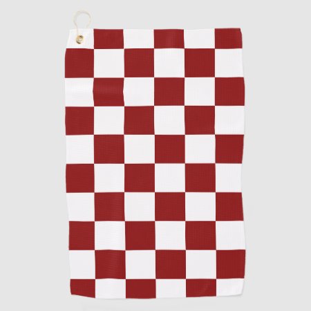 Red White Checker  Golf Towel