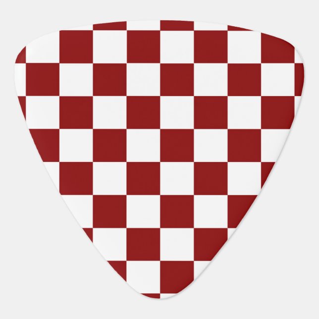 Red White Checker Guitar Pick (Front)