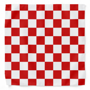 Red White Checkerboard Pattern Bandana