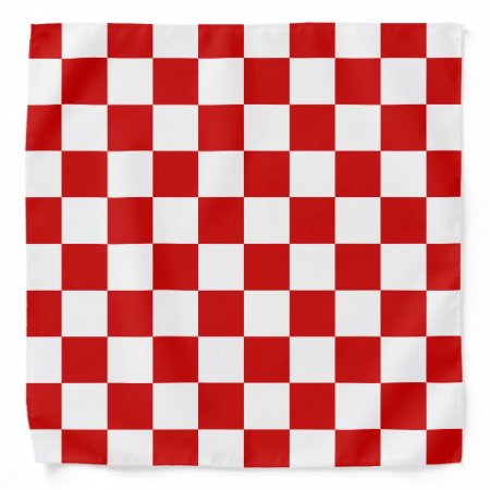Red White Checkerboard Pattern Bandana