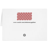 Red white checkerboard snowflake greeting card (Back Horizontal)