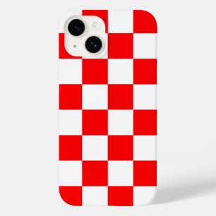 Red White Checkered Check Pattern Case-Mate iPhone 14 Case