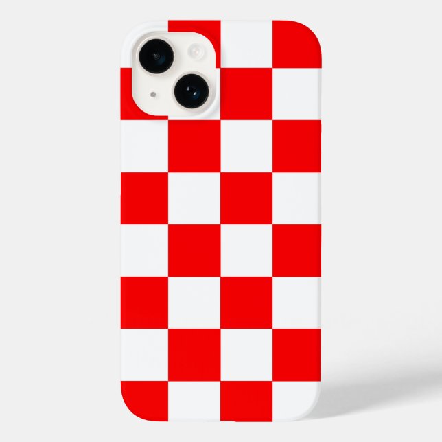 Red White Checkered Check Pattern Case-Mate iPhone Case (Back)