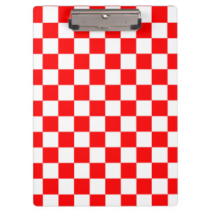 Red White Checkered Check Pattern Clipboard
