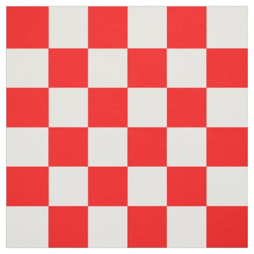 Red White Checkered Check Pattern Fabric