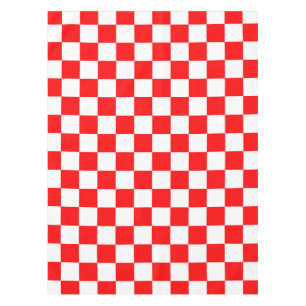 Red White Checkered Check Pattern Tablecloth