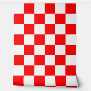 Red White Checkered Check Wall Decor Wallpaper
