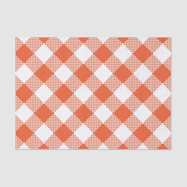 RED & WHITE CHECKERED PLAID PATTERN TISSUE PAPER (Front)