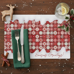 Red White Christmas Candy Pattern#13 ID1009 Placemat
