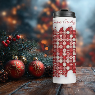 Red White Christmas Candy Pattern#13 ID1009 Thermal Tumbler