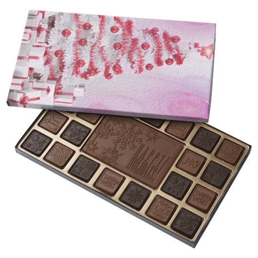 Red & White Christmas Chocolate Box (Opened)