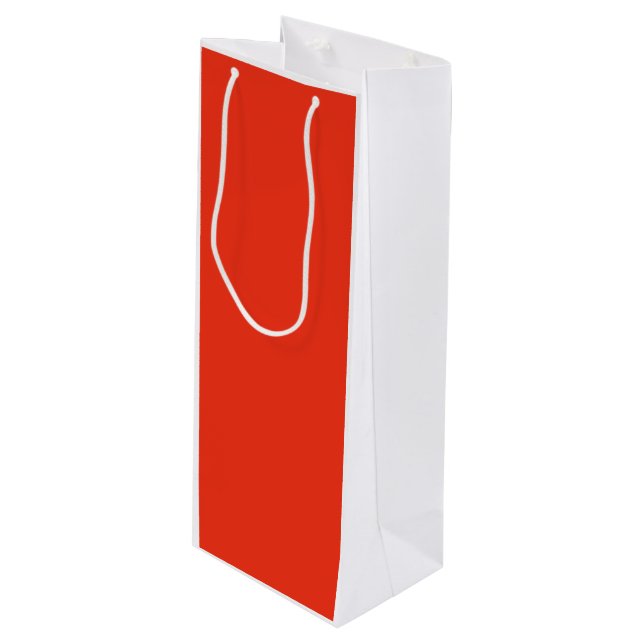 Red White Christmas Elegant Template Classic Wine Gift Bag (Front Angled)