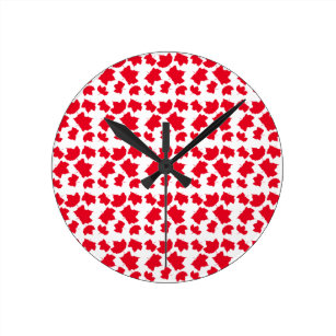 Canadian Flag Design Wall Clocks Zazzle