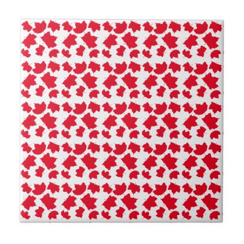 Red White Christmas Fall Leaves Holiday Party Cool Ceramic Tile