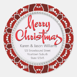 Red White Christmas Gift/Seals Sticker