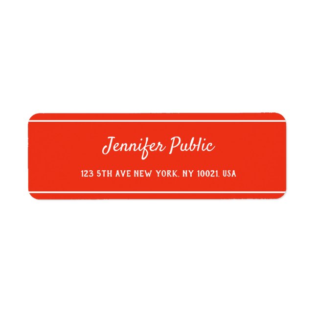 Red White Christmas Hand Script Template Elegant Label (Front)