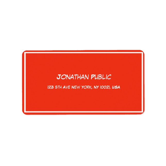 Red White Christmas Handwritten Template Address Label (Front)