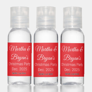 Red & White Christmas Party Hand Sanitizer