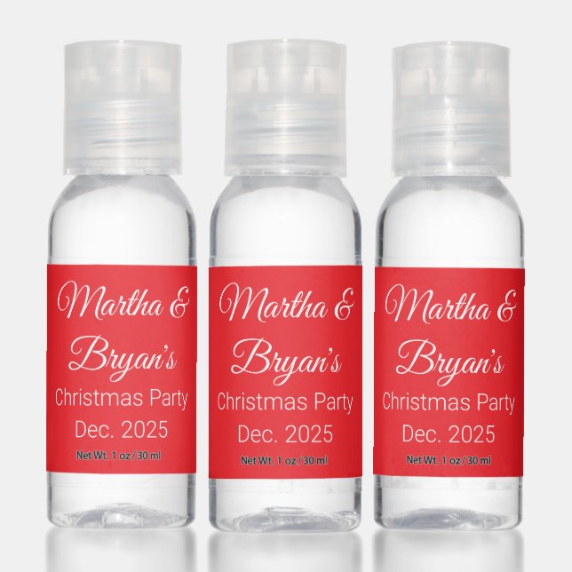 Red & White Christmas Party Hand Sanitizer (Set)