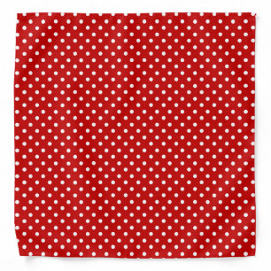 Red & White Christmas Polka Dot Pattern Bandana