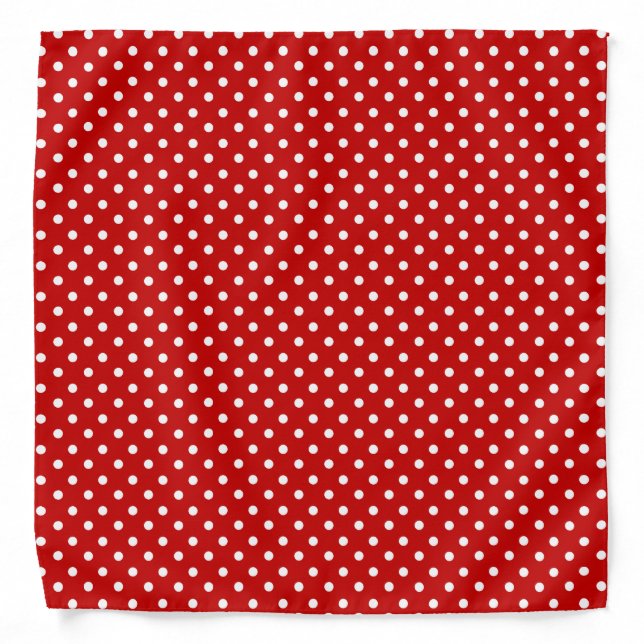 Red & White Christmas Polka Dot Pattern Bandana (Front)