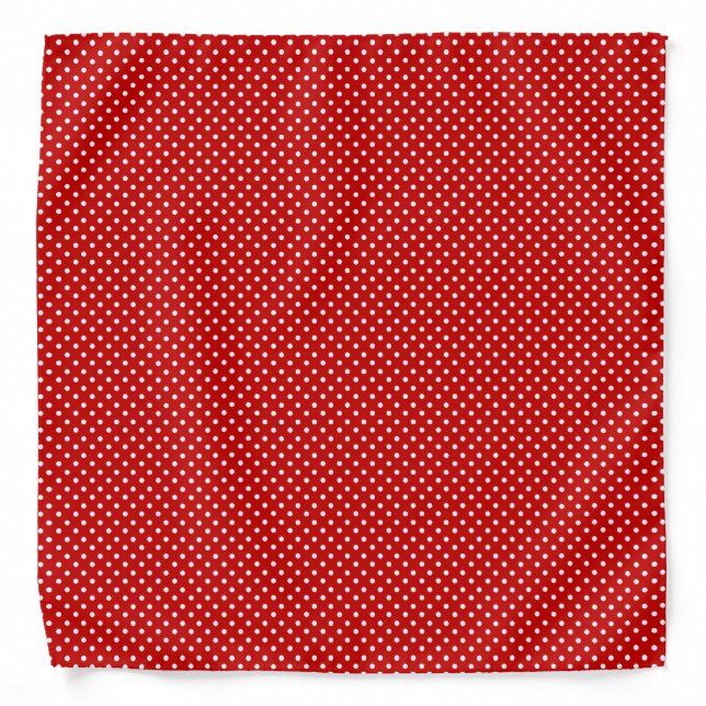 Red & White Christmas Polka Dot Pattern Bandana (Front)