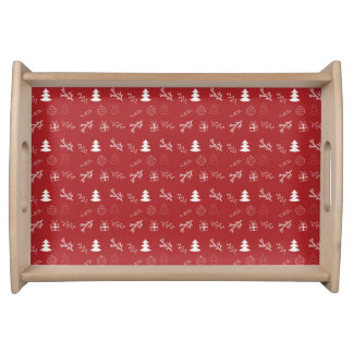 Red & White Christmas Serving Tray
