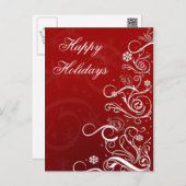 Red White Christmas Tree Corporal Holiday Card (Front/Back)