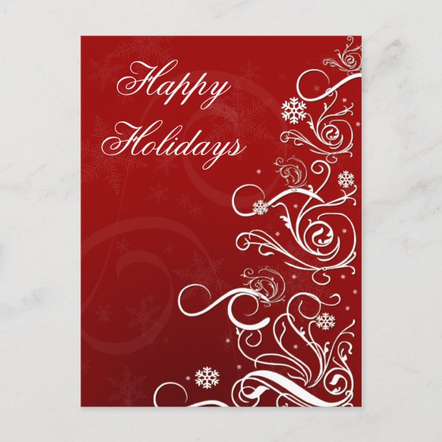 Red White Christmas Tree Corporal Holiday Card (Front)