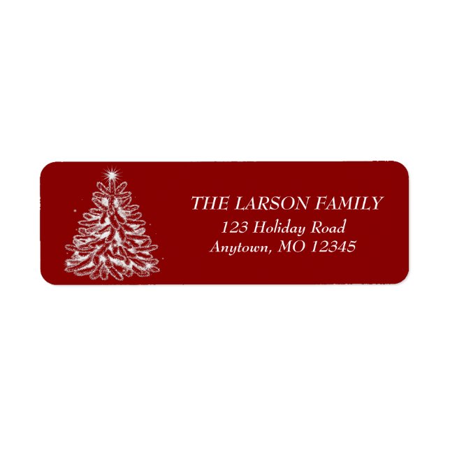Red White Christmas Tree | Custom Holiday Label (Front)