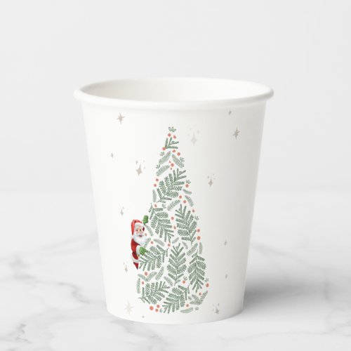 Red  White Christmas Tree Paper cup