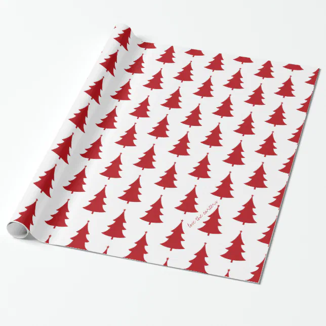 Red & White Christmas Tree Wrapping Paper | Zazzle