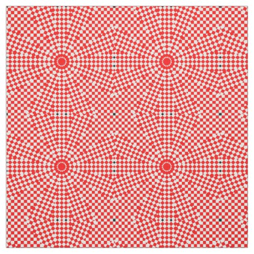 Red White Circle Star Geometric Print Pattern Fabric