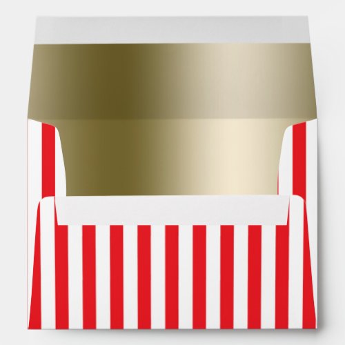Red  White Circus Stripes Invitation Envelope