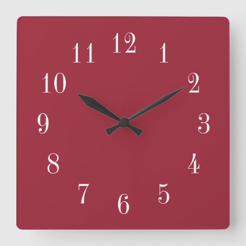 Red White Color Choice Square Wall Clock