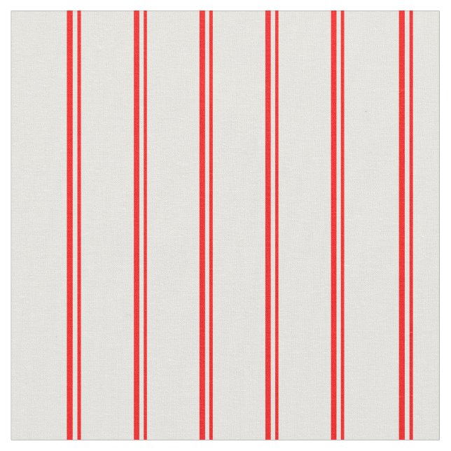 Red & White Colored Stripes Fabric (Close Up)