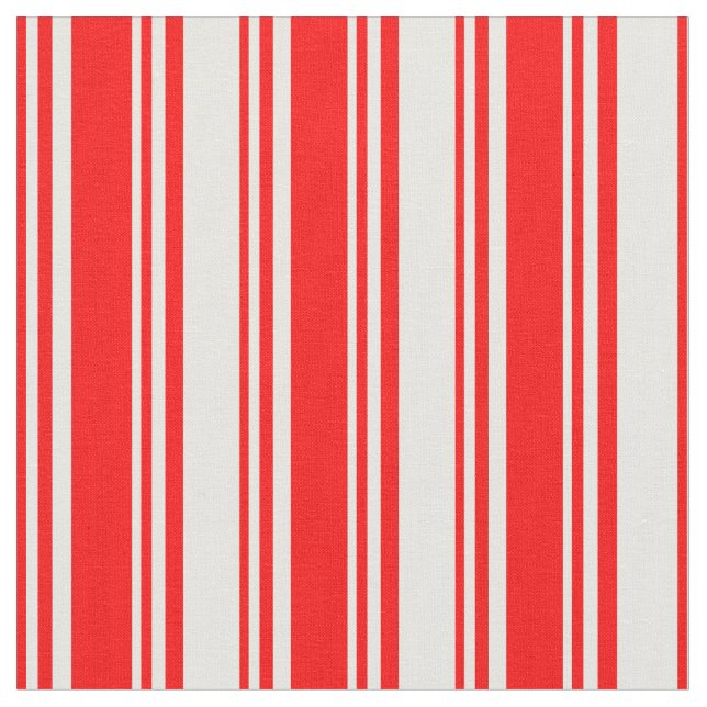 Red & White Colored Stripes/Lines Pattern Fabric (Close Up)
