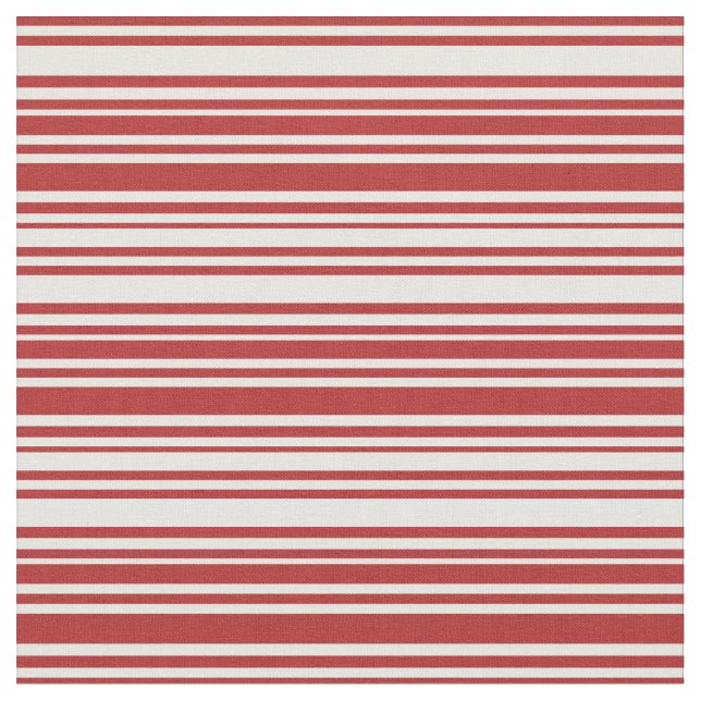 Red & White Colored Stripes Pattern Fabric (Close Up)
