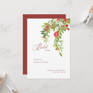 Red & White Colorful Tuscan Bridal Shower Invitation