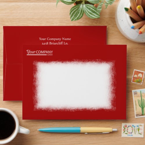 Red White Company Business Pre_addressed 5x7 Envelope