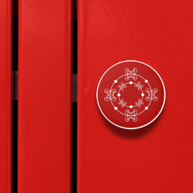 Red & White | Concentric Circles Decorative Knob (Creator Uploaded)