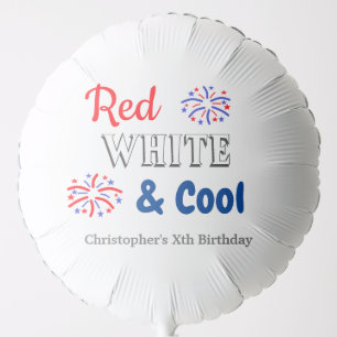Red White & Cool 4th of July Birthday Balloon