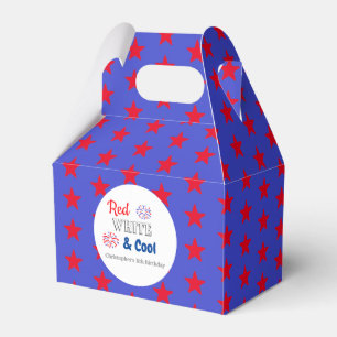 Red White & Cool 4th of July Birthday Favor Boxes
