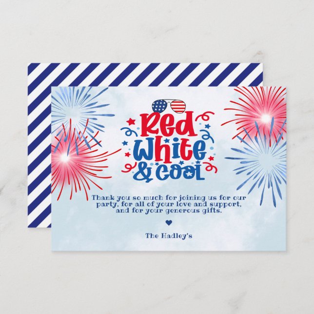 Red White & Cool Thank You Card (Front/Back)
